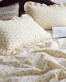golden meadow ruffle duvet cover set vintage cottage style