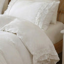 graceful ruffled edge detail soft breathable white comforter