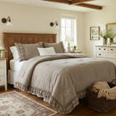 graceful ruffled solid comforter set beige bedding main
