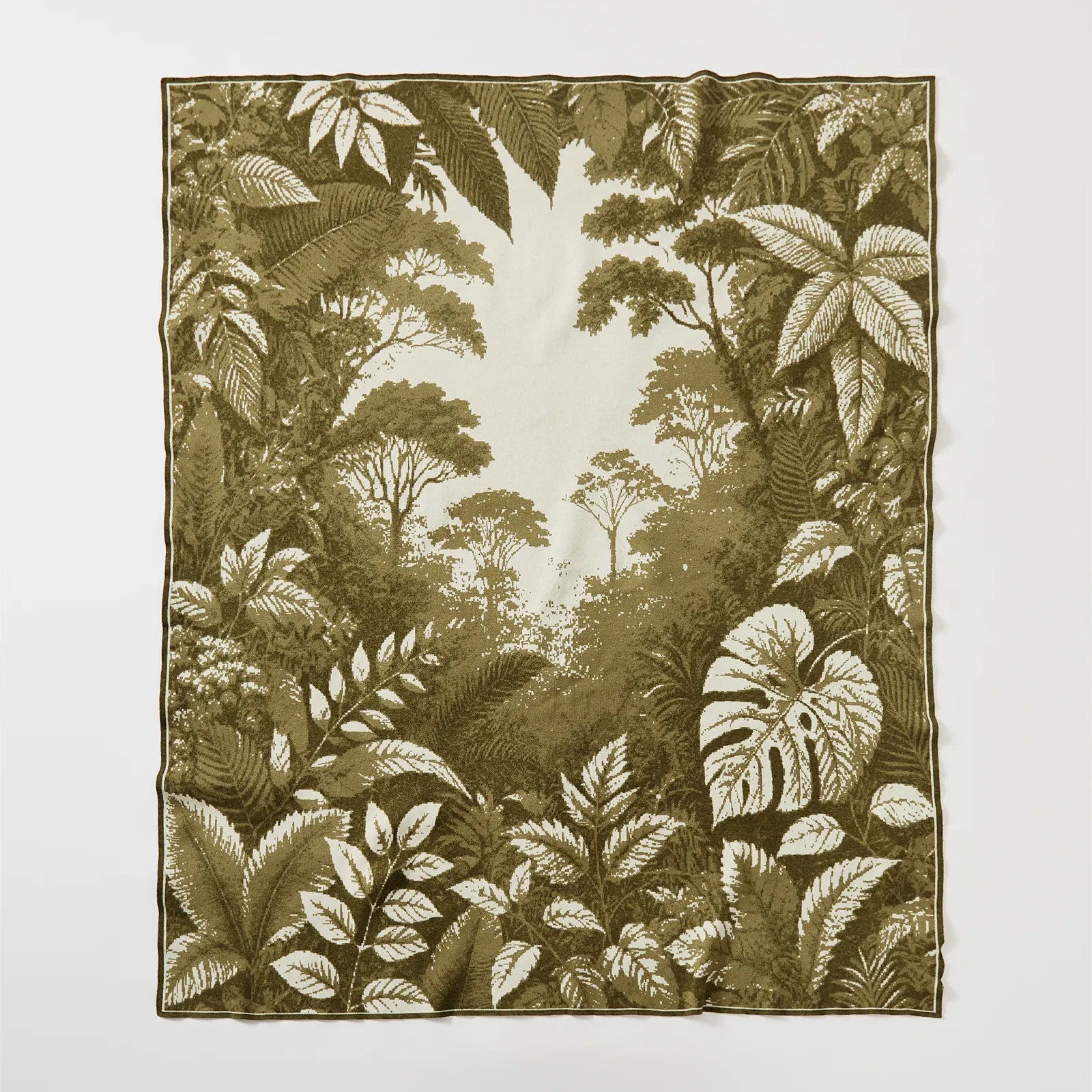  A full view of the green forest landscape blanket 