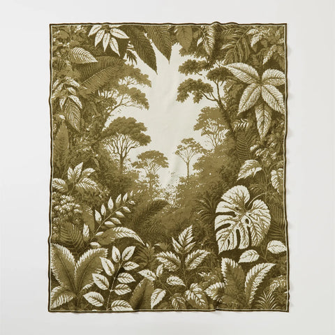  A full view of the green forest landscape blanket 