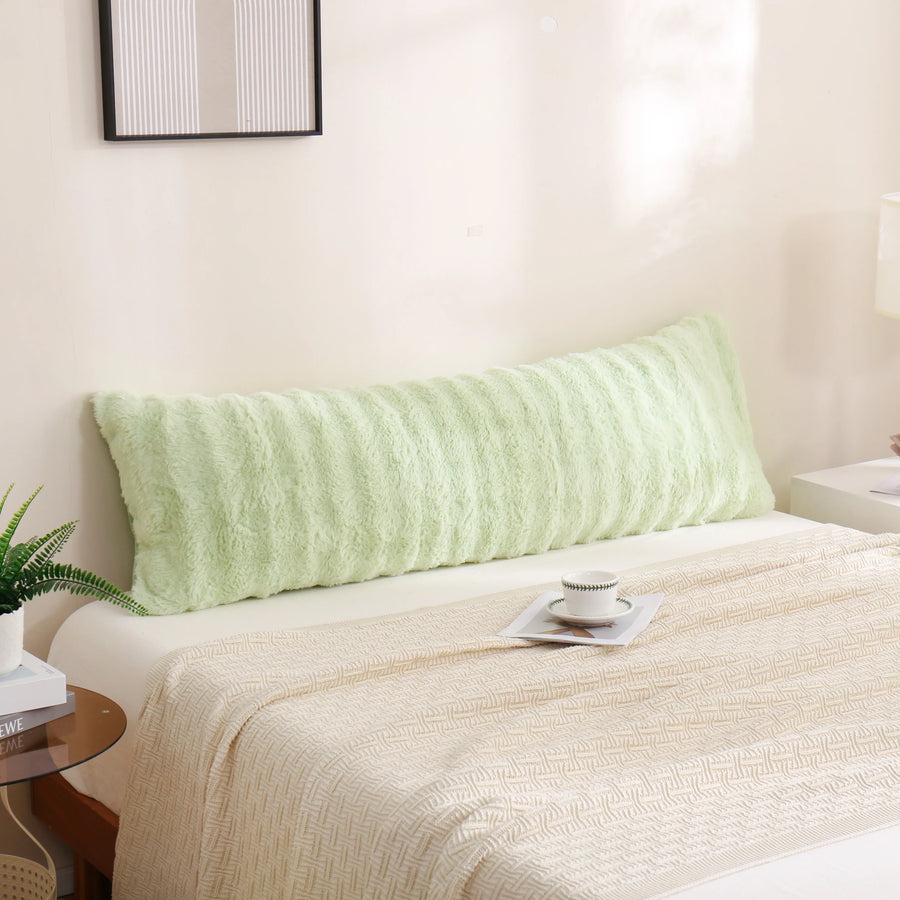 green rippled faux fur body pillowcase nature inspired decor