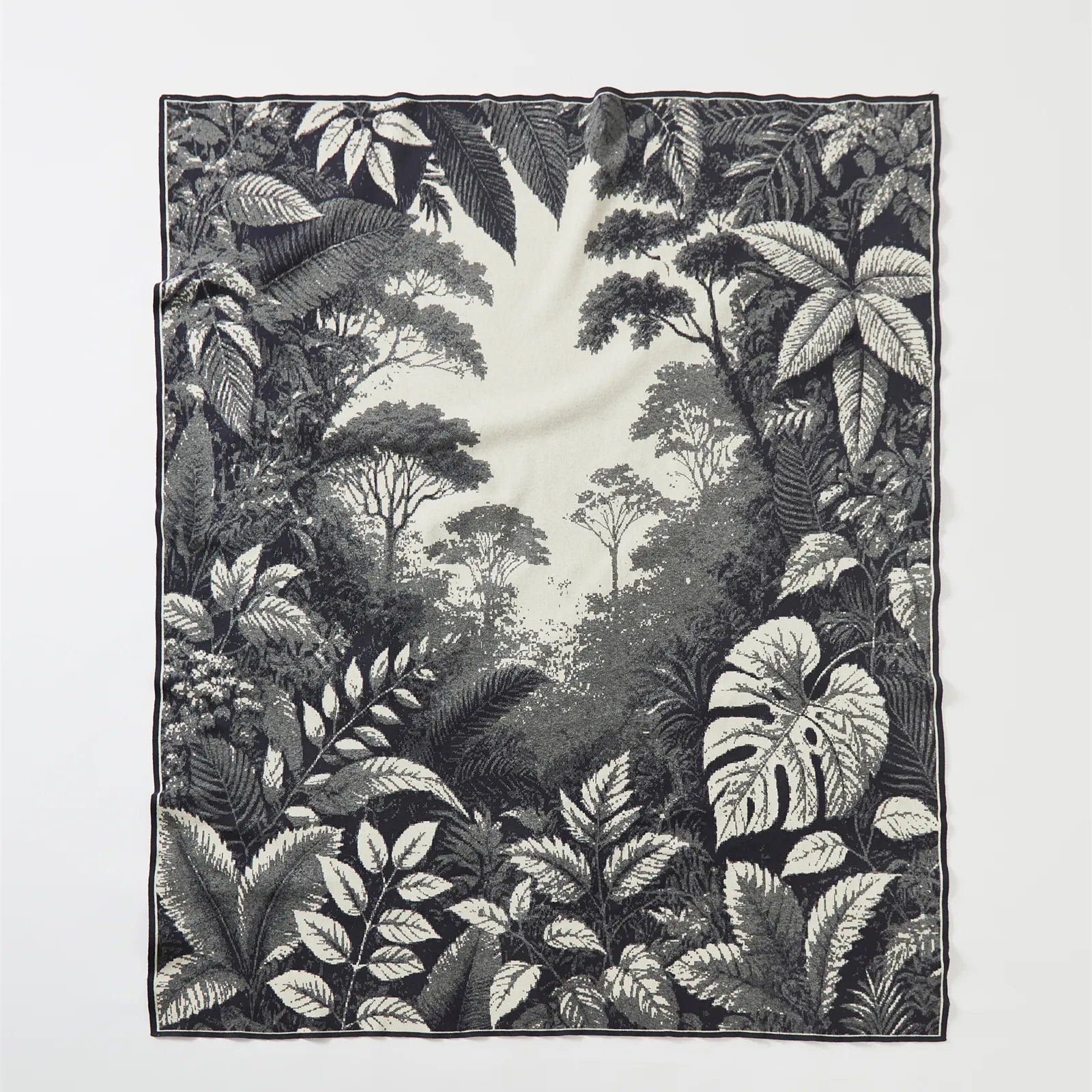  A full view of the grey forest landscape blanket 