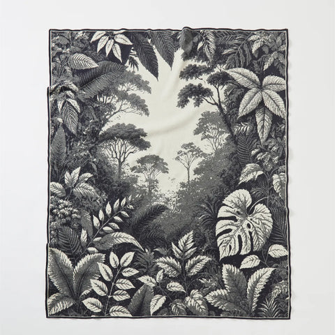  A full view of the grey forest landscape blanket 
