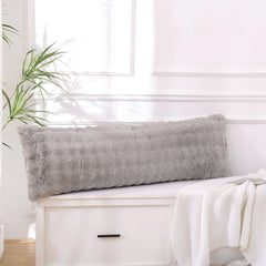 grey rabbit velvet long pillowcase queen