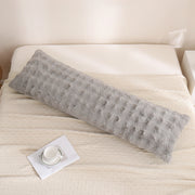 grey textured faux rabbit fur body pillowcase modern style