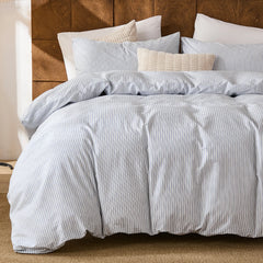 grey and blue pinstripe comforter set queen size