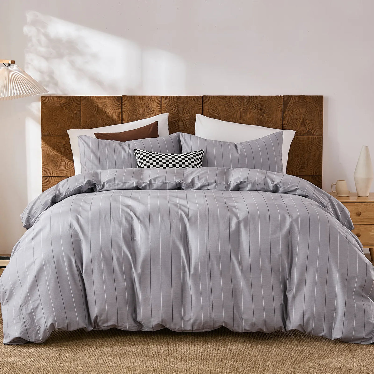 grey pinstripe comforter sets