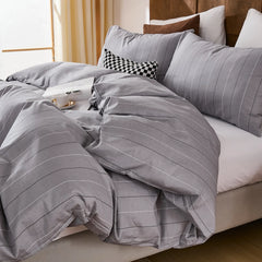grey pinstripe comforter set king size