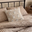 halloween decorative square pillow cover ghost garden brown gingham bedding