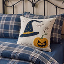 halloween decorative square pillow cover halloween duo blue plaid bedding