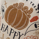 halloween decorative square pillow cover happy pumpkin olantern embroidery detail