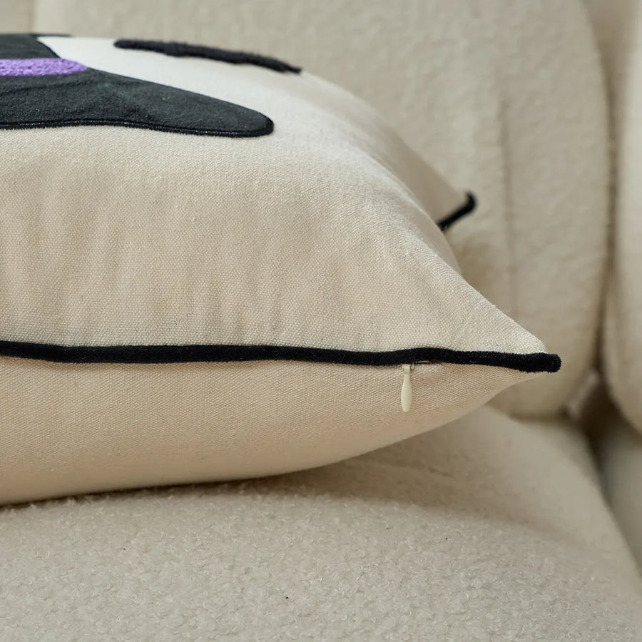 halloween decorative square pillow cover witch hat black piping zipper