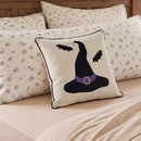 halloween decorative square pillow cover witch hat floral bedding