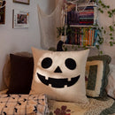 halloween decorative square throw pillow cover ivory jack olantern brown pillow green quilt bookshelf