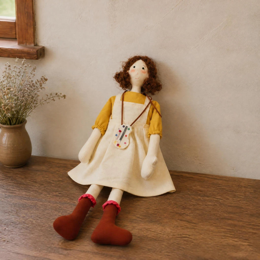 handmade artist cloth doll apron and palette accessory