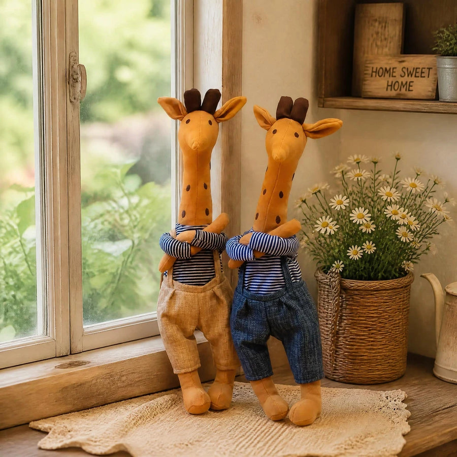 handmade giraffe rag dolls cottagecore nursery decor