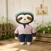 handmade linen sloth doll plush nursery decor