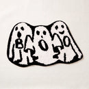 happy haunting rug boo crew black white ghost shaped rug