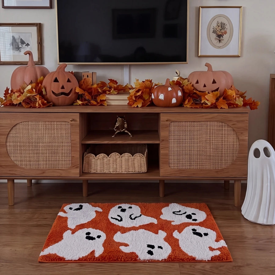 happy haunting rug happy ghosts living room tv stand decor