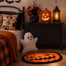 happy haunting rug jack o lantern bedroom orange black plaid bedding