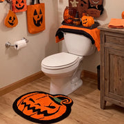 happy haunting rug jack o lantern halloween bathroom decor