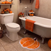 happy haunting rug pumpkin patch clawfoot tub bathroom mat
