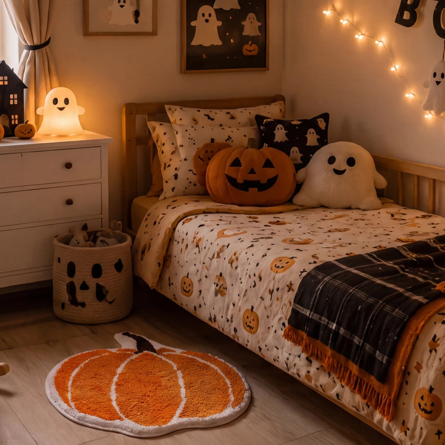 happy haunting rug pumpkin patch kids bedroom spooky decor