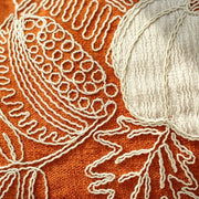 harvest pumpkin lumbar throw pillow cover harvest orange cream embroidery detail