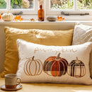 harvest pumpkin lumbar throw pillow cover ivory pumpkin mustard yellow window nook