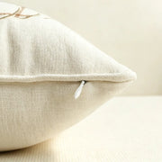 harvest pumpkin lumbar throw pillow cover ivory pumpkin zipper detail