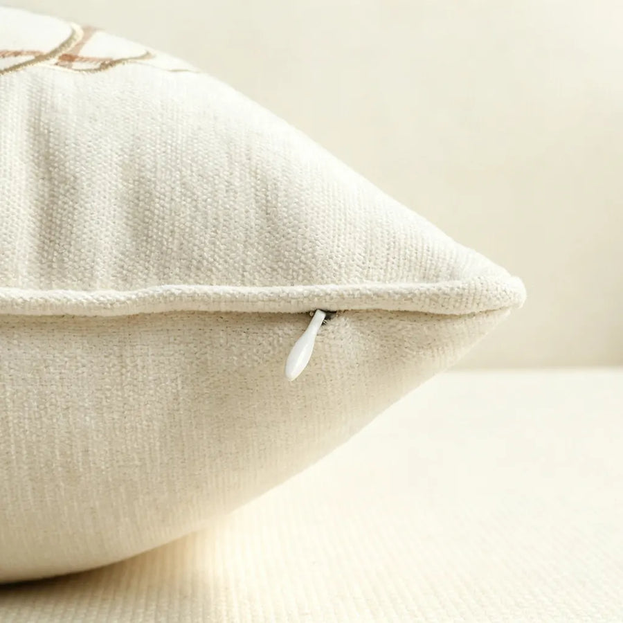 harvest pumpkin lumbar throw pillow cover ivory pumpkin zipper detail