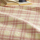 haven plaid yarn dyed quilt blush haven plaid texture close up