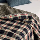 haven plaid yarn dyed quilt midnight haven reversible check back texture detail