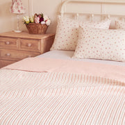 haven stripe yarn dyed quilt set blush stripe nightstand flower basket
