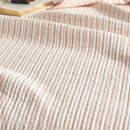 haven stripe yarn dyed quilt set blush stripe texture close up