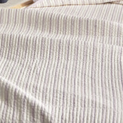 haven stripe yarn dyed quilt set lavender stripe texture close up