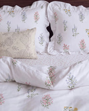 herbarium reverie ruffle duvet cover set floral pillow shams