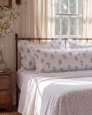 herbarium reverie ruffle pillowcases sunlit cottage bedroom