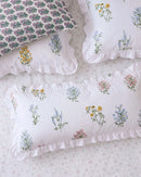 herbarium reverie ruffle pillowcases vintage floral styling