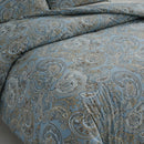 heritage azure paisley comforter set blue luxury bedding main