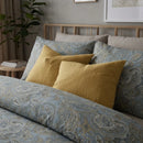 heritage azure paisley fabric texture close up high quality print