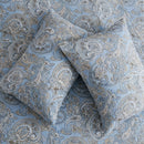 heritage azure paisley pillow shams shabby chic detail