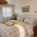 heritage caramel gingham duvet cover set checkered bedding main