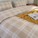 heritage caramel gingham fabric texture close up detailed print