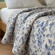 heritage indigo quilted cotton blanket cats lifestyle