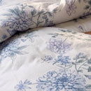 indigo bloom duvet cover fabric close up textile texture