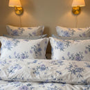 indigo bloom floral bedding set matching pillow shams front view