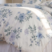 indigo bloom vintage floral comforter cover pattern details