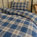indigo earth tartan duvet cover set blue plaid bedding main